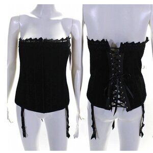 Grenier Black Lace Up Overbust Corset Size Medium/Large